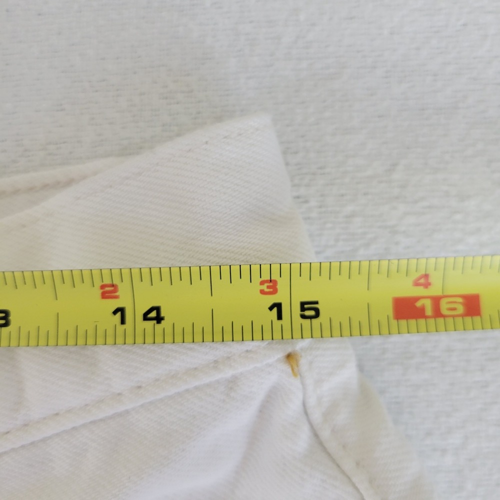 We The Free Free People White Denim High Rise Bermuda Shorts Button Fly Size 29 - Picture 11 of 15